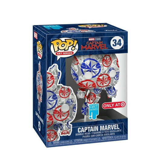 Funko Pop Marvel: Captain Marvel (Art Series) 4-Inch Vinyl Figure #34