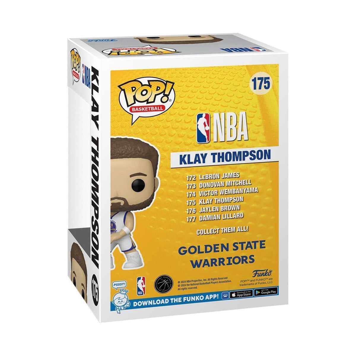 Funko Pop NBA Warriors: Klay Thompson (White Jersey) 4-Inch Vinyl Figure #175
