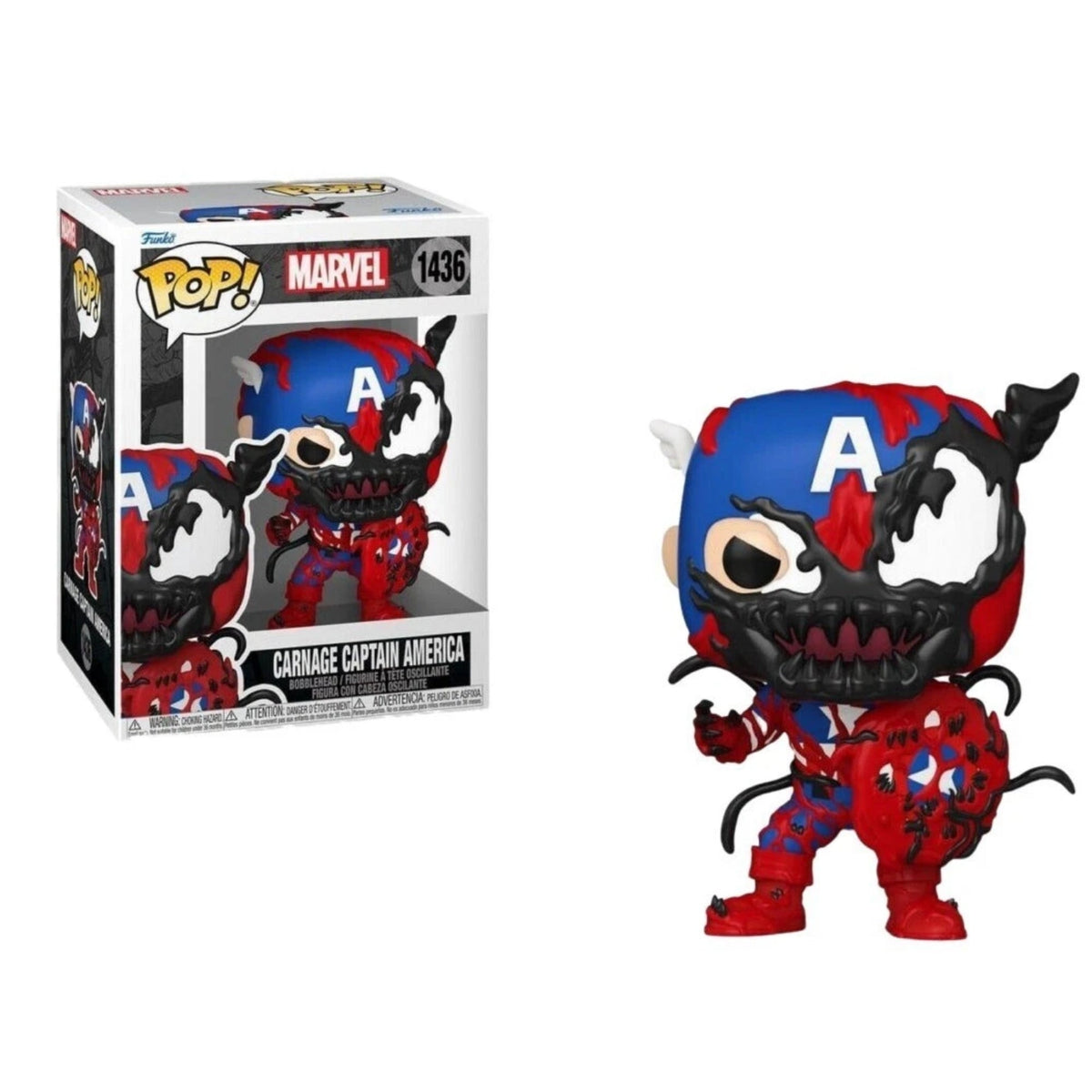 Funko Pop Marvel: Carnageized Captain America 4-Inch Vinyl Figure #1436