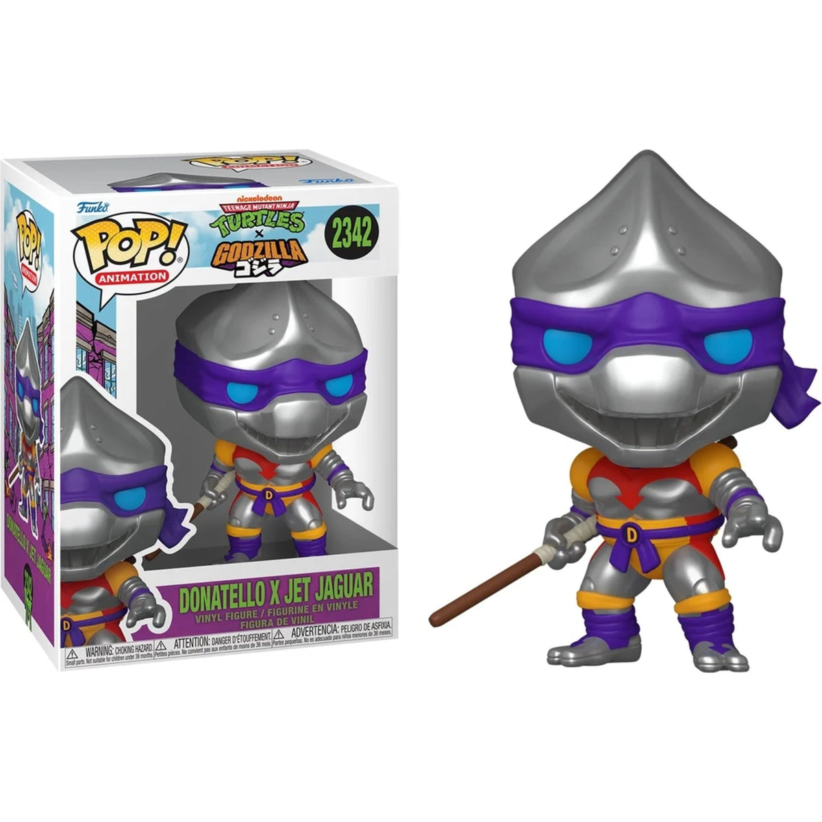 Funko Pop TMNT x Godzilla: Donatello x Jet Jaguar 4-Inch Vinyl Figure #2342