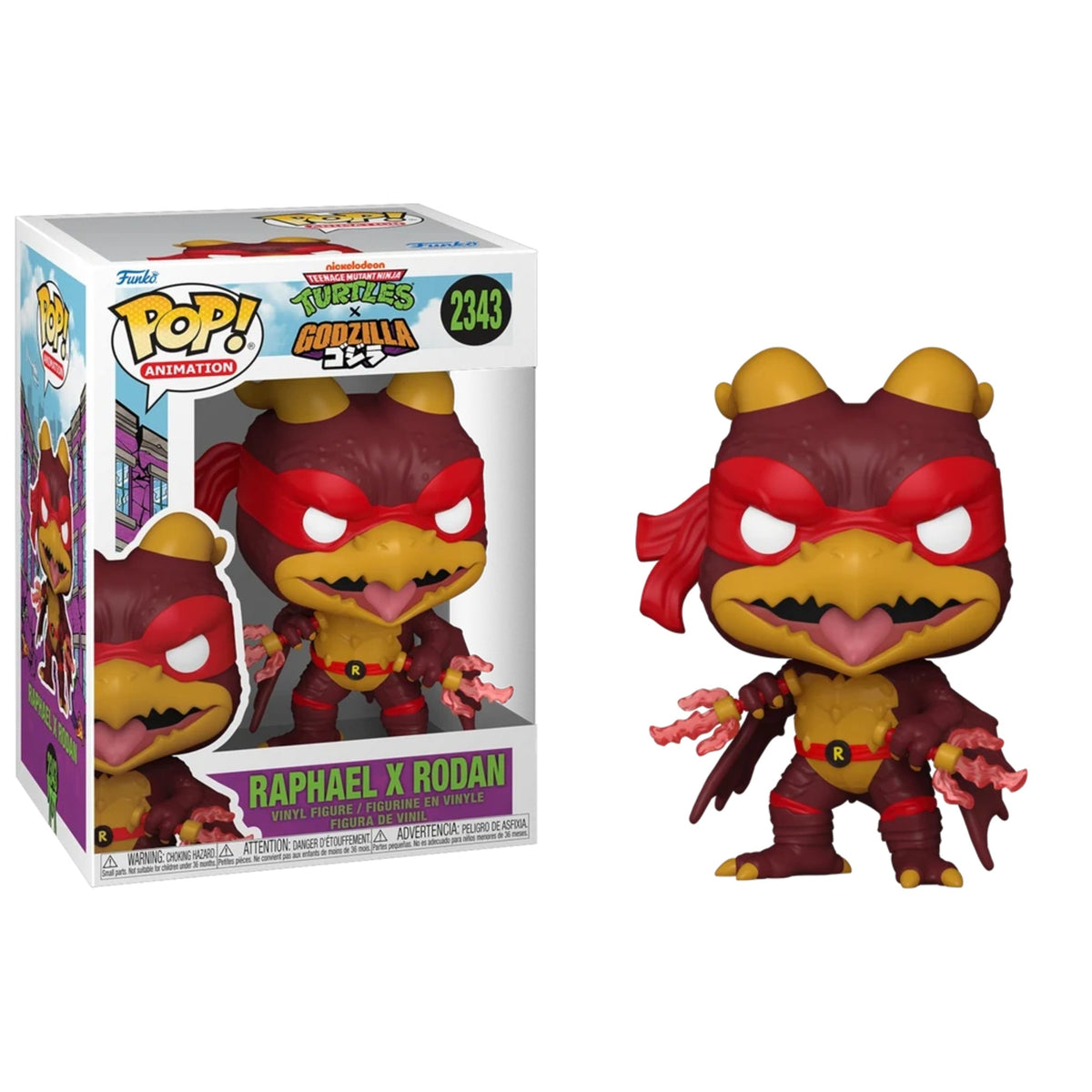 Funko Pop TMNT x Godzilla: Raphael x Rodan 4-Inch Vinyl Figure #2343