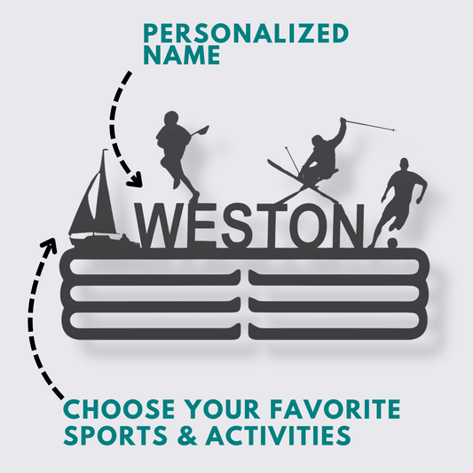 Fully Customized Medal Display Hanger - Single or Multi-Sport Rack
