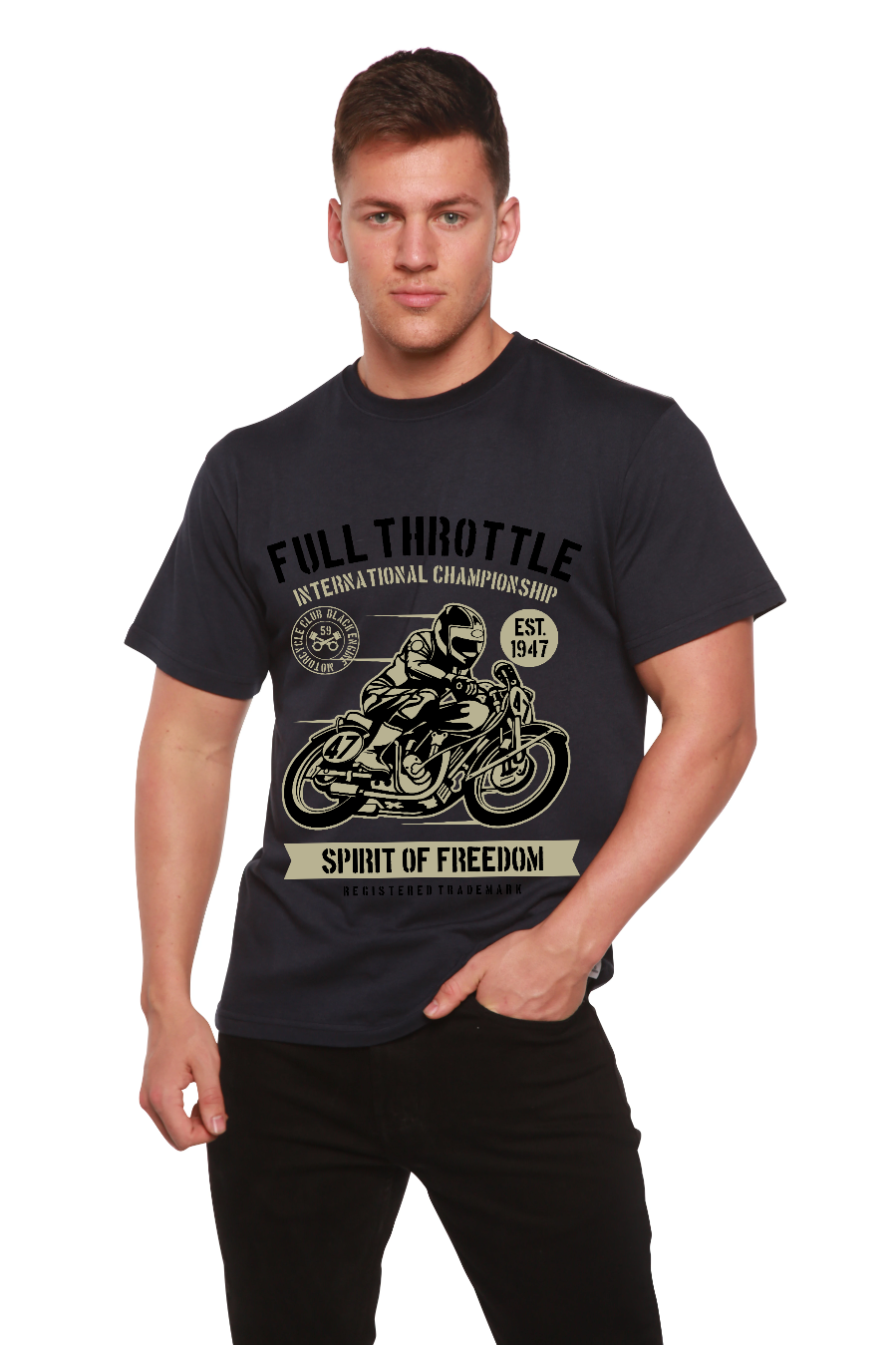 Fuul Throttle Men's Bamboo Viscose/Organic Cotton Short Sleeve Graphic T-Shirt