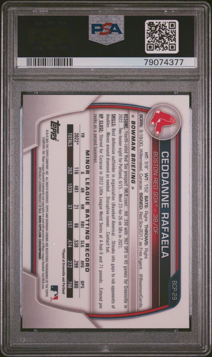 Graded 2023 Topps Bowman Ceddanne Rafaela #BCP29 Chrome Prospects Rookie RC Baseball Card PSA 10 Gem Mint