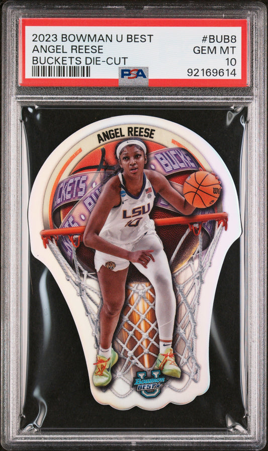 Graded 2023 Topps Bowman U Best Angel Reese #BUB8 Buckets Die Cut Rookie RC Basketball Card PSA 10 Gem Mint