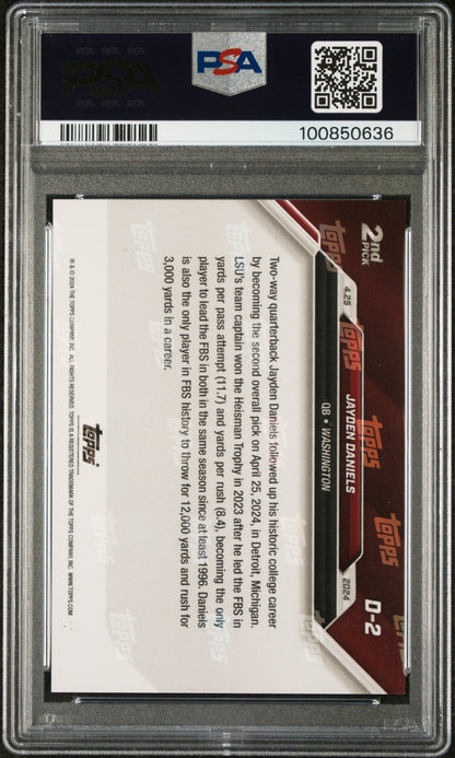 Graded 2024 Topps Now Jayden Daniels #D2 Rookie RC Football Card PSA 10 Gem Mint