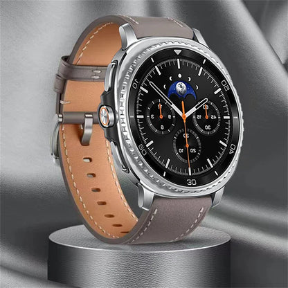 Samsung Galaxy Watch8, 8 Classic & 9 Smooth Stitched Leather Band