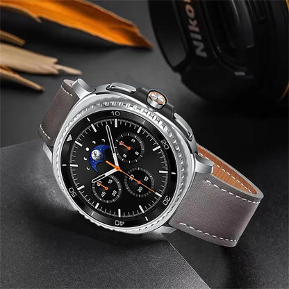 Samsung Galaxy Watch8, 8 Classic & 9 Smooth Stitched Leather Band