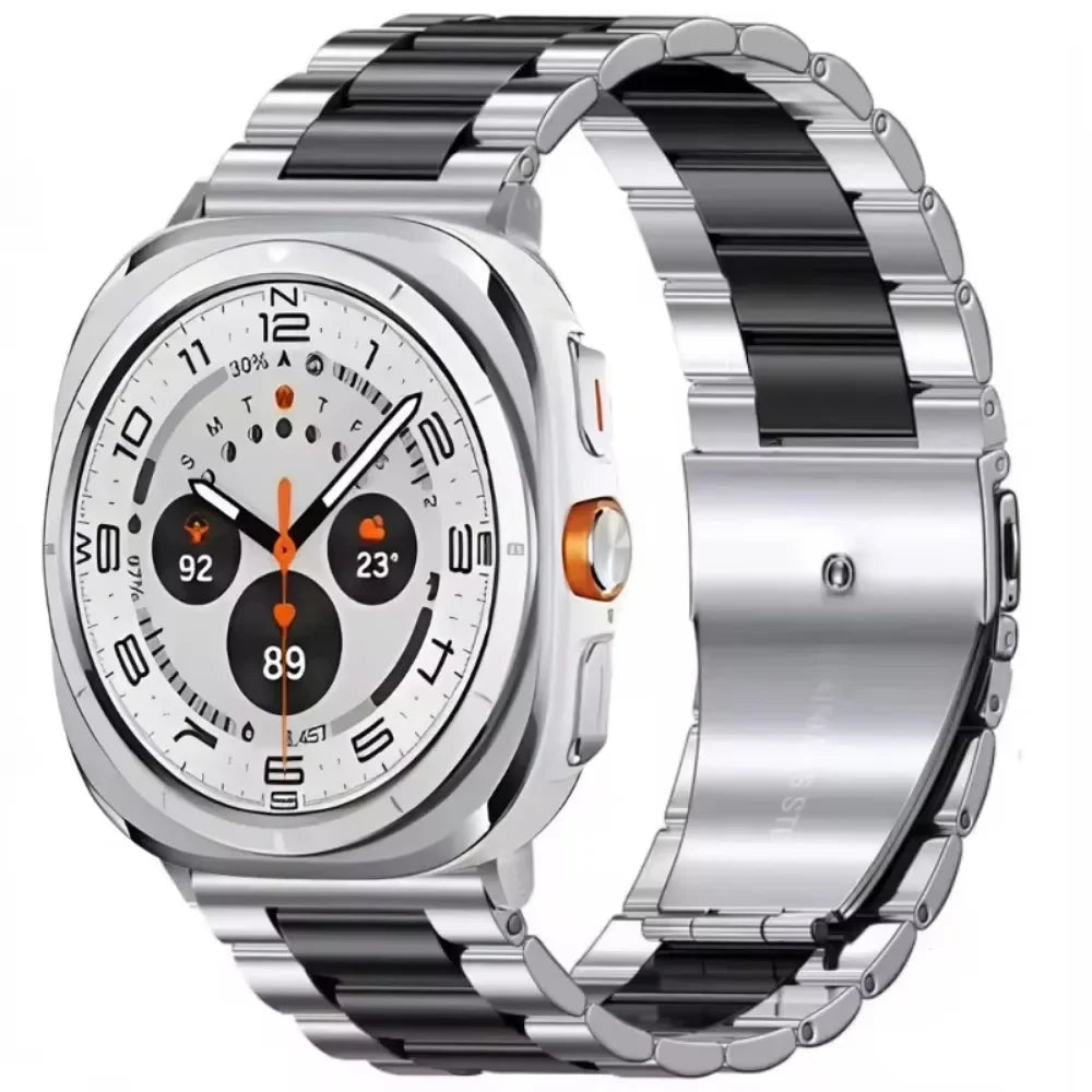Samsung Galaxy Watch8, 8 Classic & 9 Three-Row Steel Link Band