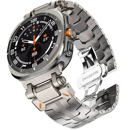 Samsung Galaxy Watch8, 8 Classic & 9 Steel Link Band, Stripe Options