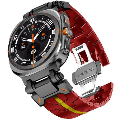 Samsung Galaxy Watch8, 8 Classic & 9 Steel Link Band, Stripe Options