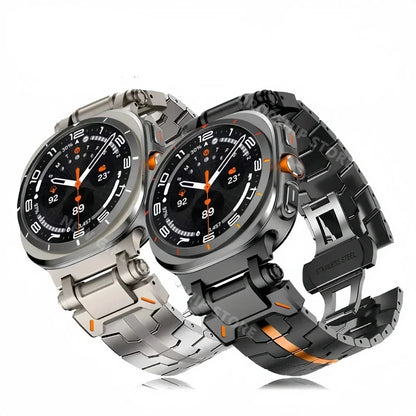 Samsung Galaxy Watch8, 8 Classic & 9 Steel Link Band, Stripe Options