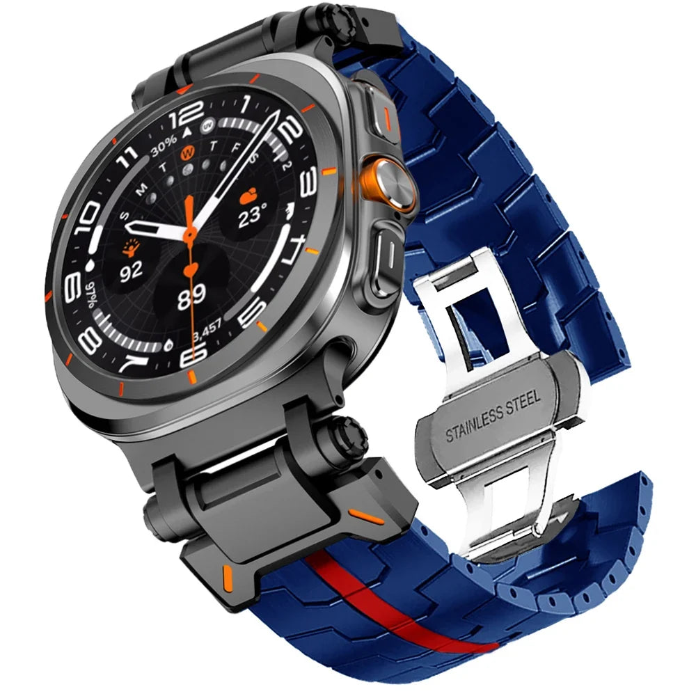 Samsung Galaxy Watch8, 8 Classic & 9 Steel Link Band, Stripe Options