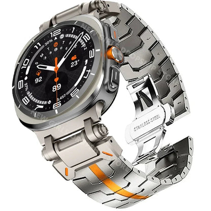 Samsung Galaxy Watch8, 8 Classic & 9 Steel Link Band, Stripe Options