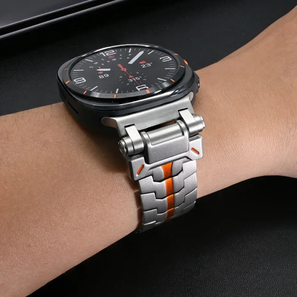 Samsung Galaxy Watch8, 8 Classic & 9 Steel Link Band, Stripe Options
