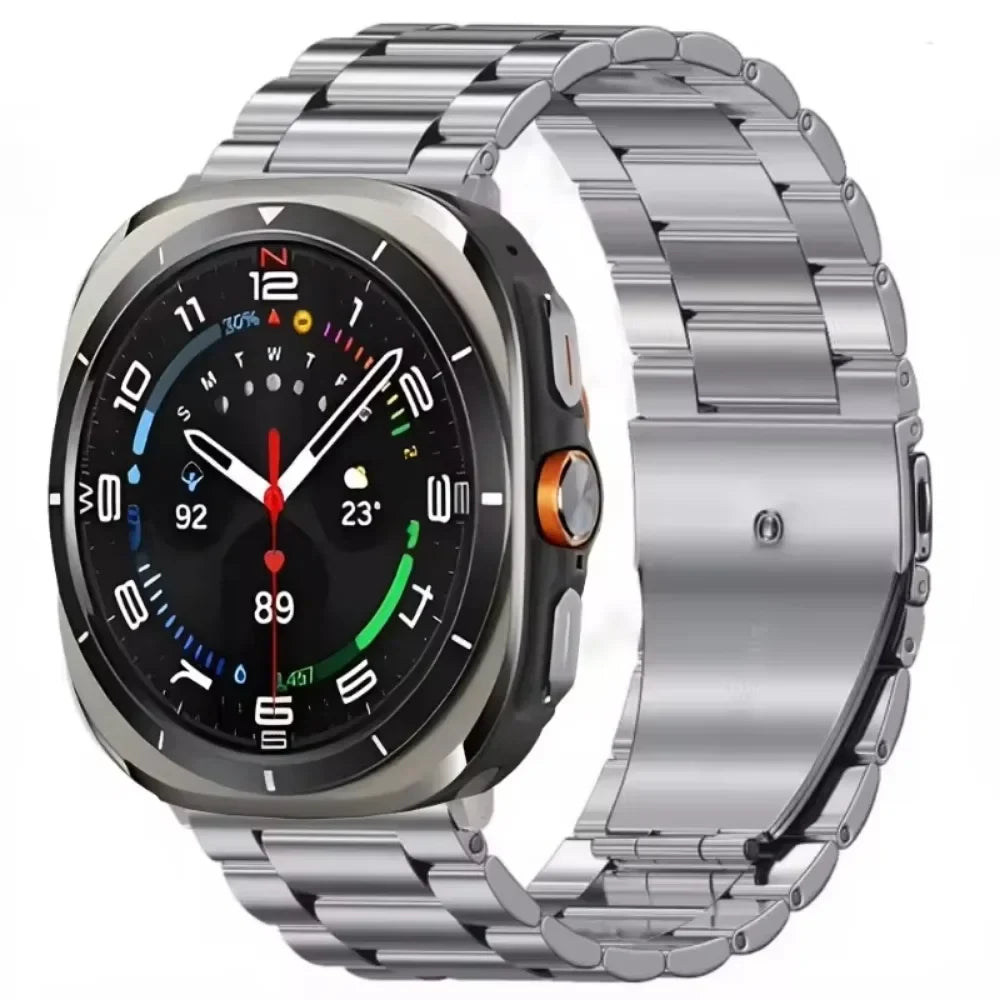Samsung Galaxy Watch8, 8 Classic & 9 Three-Row Steel Link Band