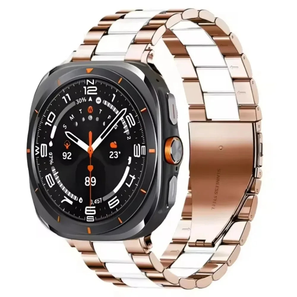 Samsung Galaxy Watch8, 8 Classic & 9 Three-Row Steel Link Band