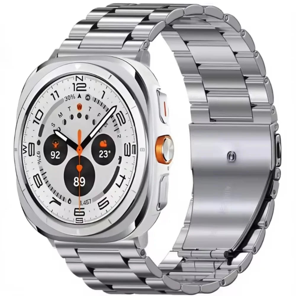 Samsung Galaxy Watch8, 8 Classic & 9 Three-Row Steel Link Band