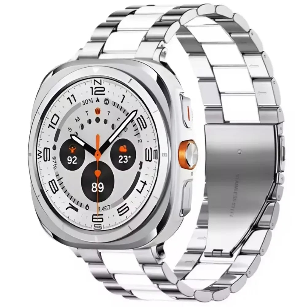 Samsung Galaxy Watch8, 8 Classic & 9 Three-Row Steel Link Band