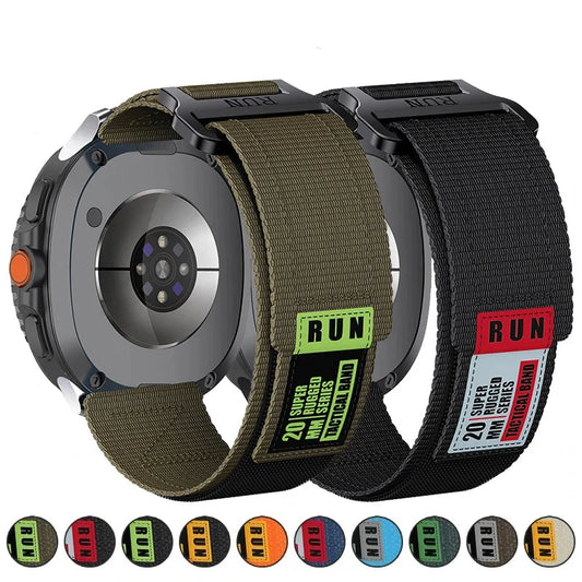 Samsung Galaxy Watch8, 8 Classic & 9 Rugged Nylon Band, RUN Label