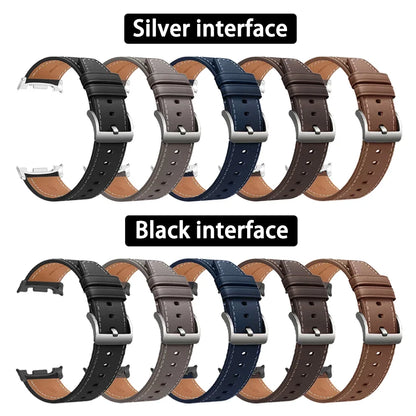 Samsung Galaxy Watch8, 8 Classic & 9 Smooth Stitched Leather Band