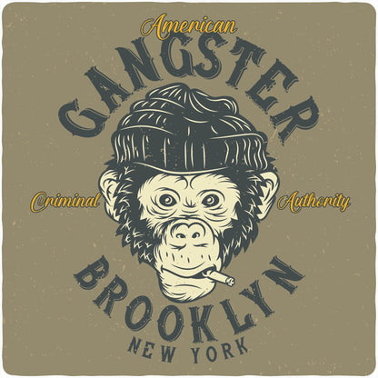 Gangster Brooklyn Men's Bamboo Viscose/Organic Cotton Short Sleeve Graphic T-Shirt