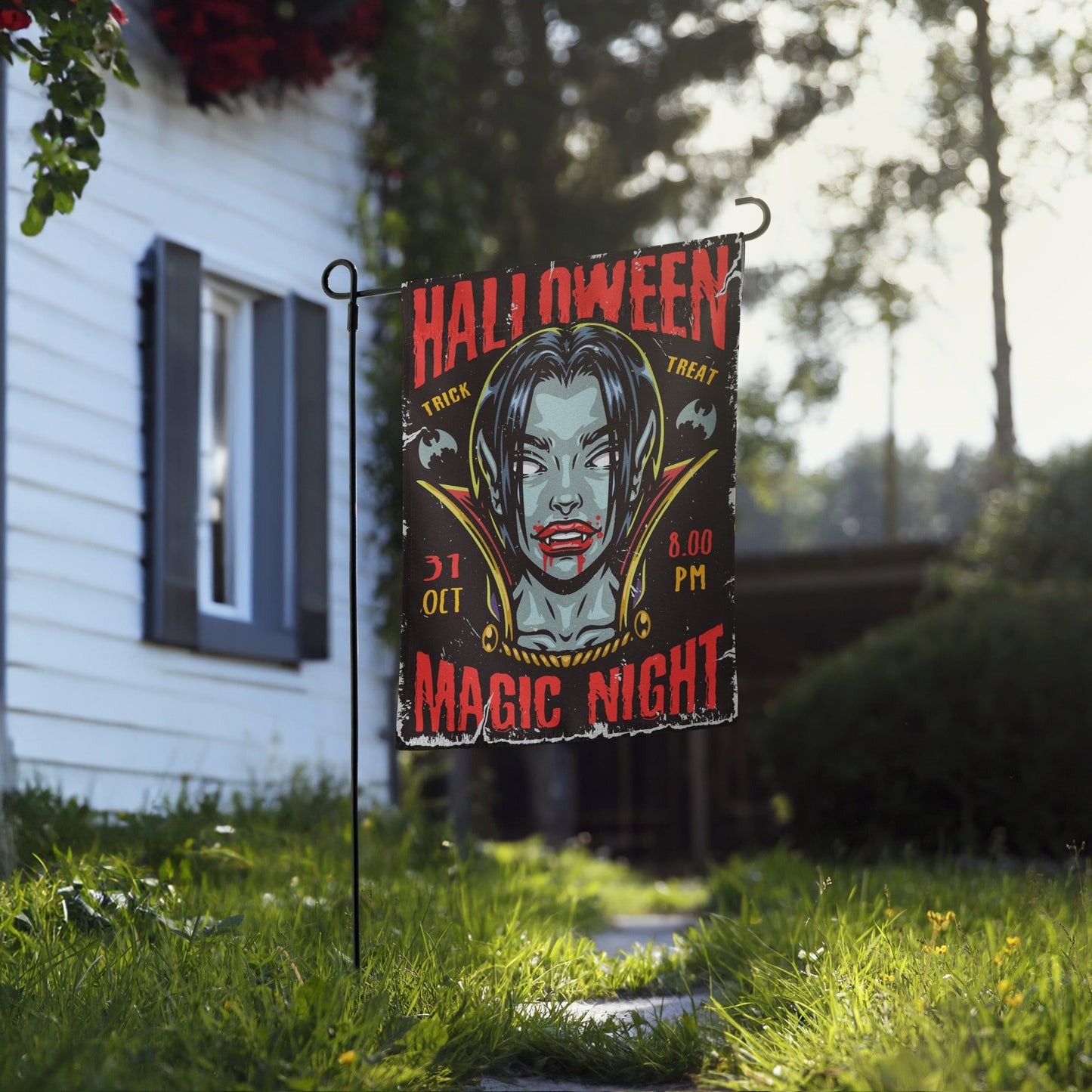 Halloween Vampire Garden Flag