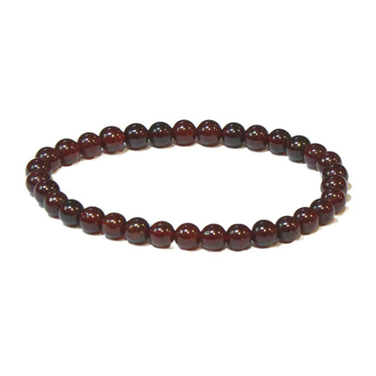Garnet Round Bead Bracelet - Stone of Passion & Vitality