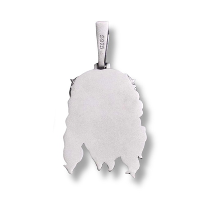 Jesus Piece Head Pendant Moissanite Matte Finish Solid 925 Sterling Silver