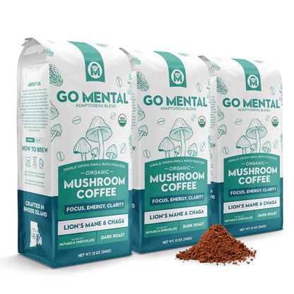 Organic Lion's Mane and Chaga Mushroom Coffee Dark Roast