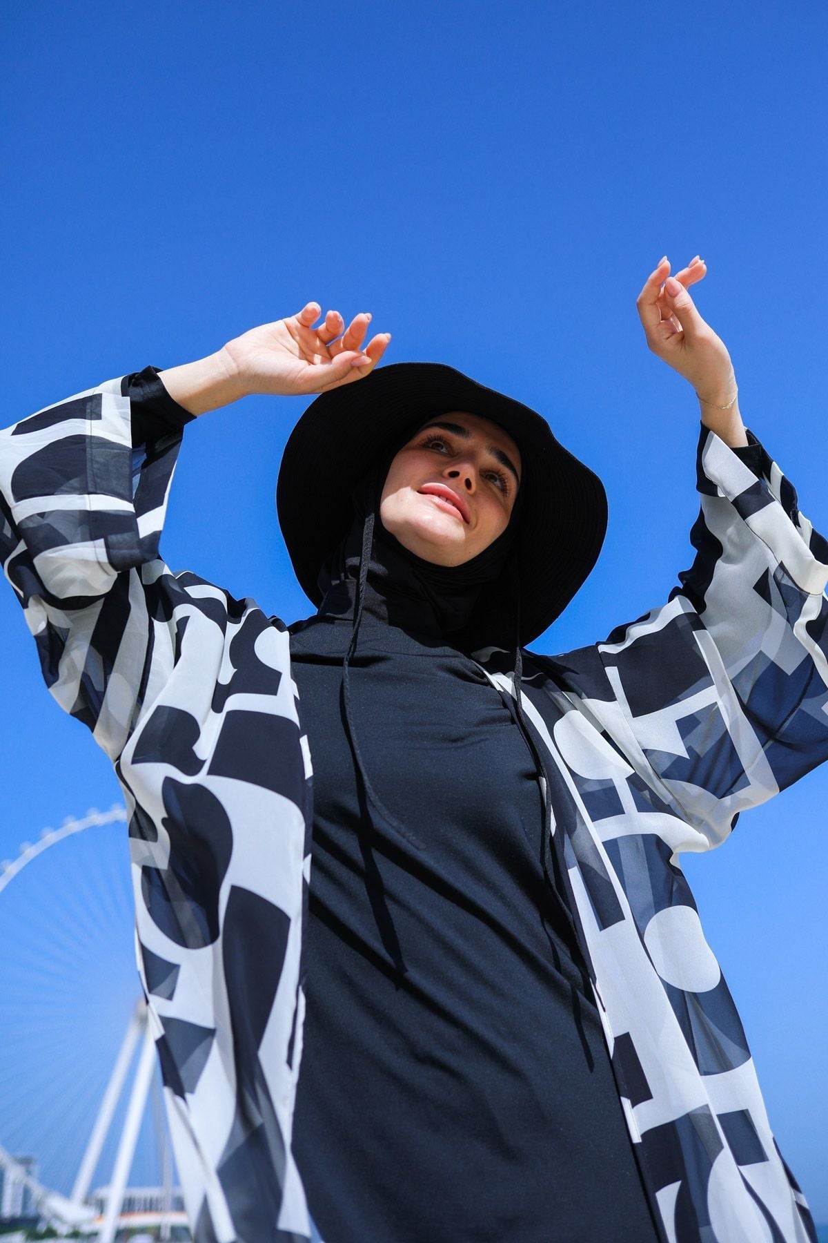 Black Pareo Kimono P2337