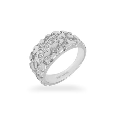 Nugget Claw Mark Ring in Solid 925 Sterling Silver