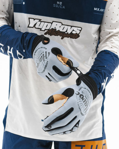 Gray and Black Gloves