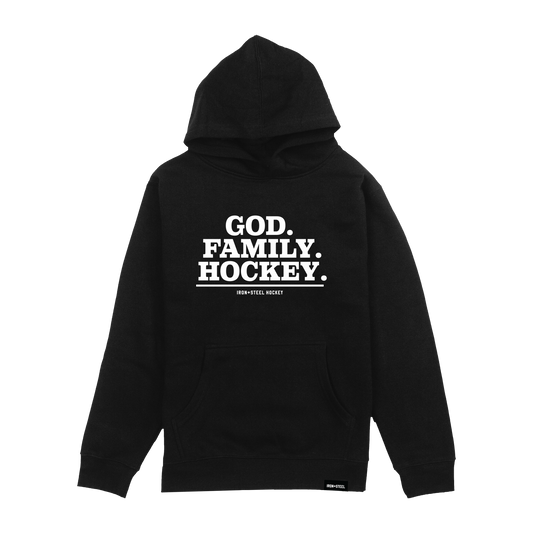God Family Hockey Youth Hoodie
