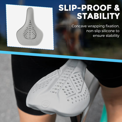 ROCKBROS Extra Soft Silicone Bike Seat Cushion – Anti-Slip, Breathable Cover