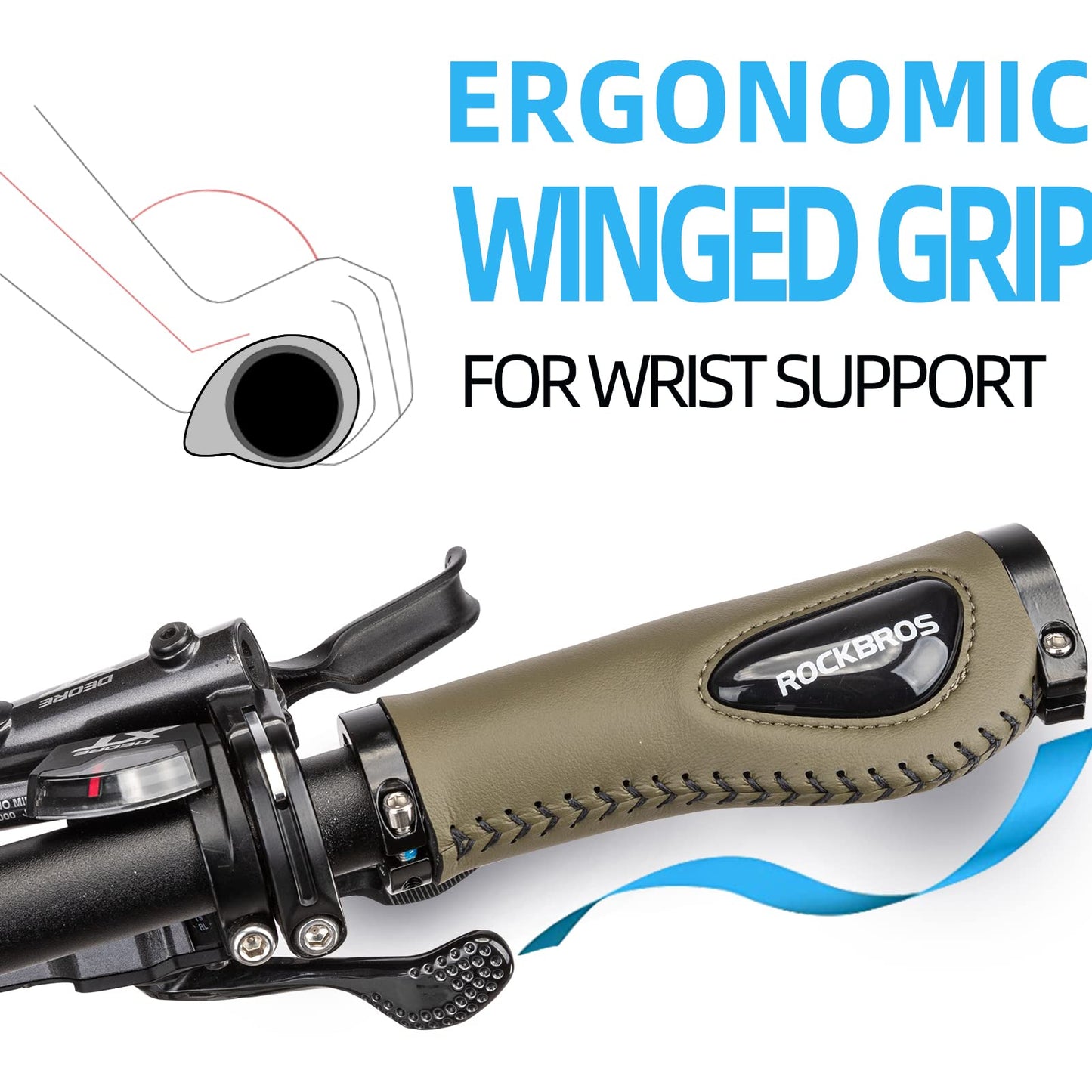 ROCKBROS Bike Handle Grips Ergonomics Design Soft Gel Dual Lock - Triathlete Store