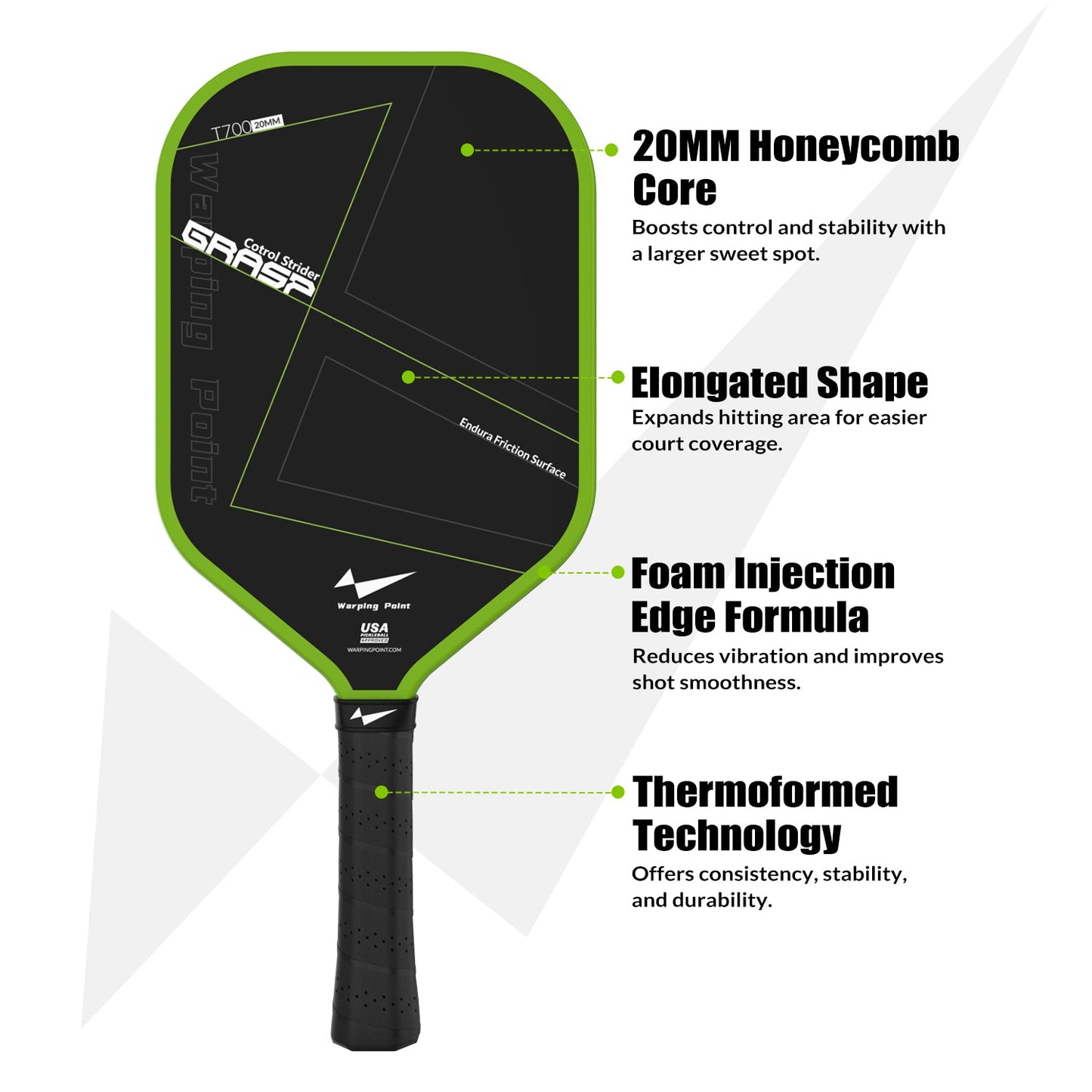 GRASP CONTROL PICKLEBALL PADDLE