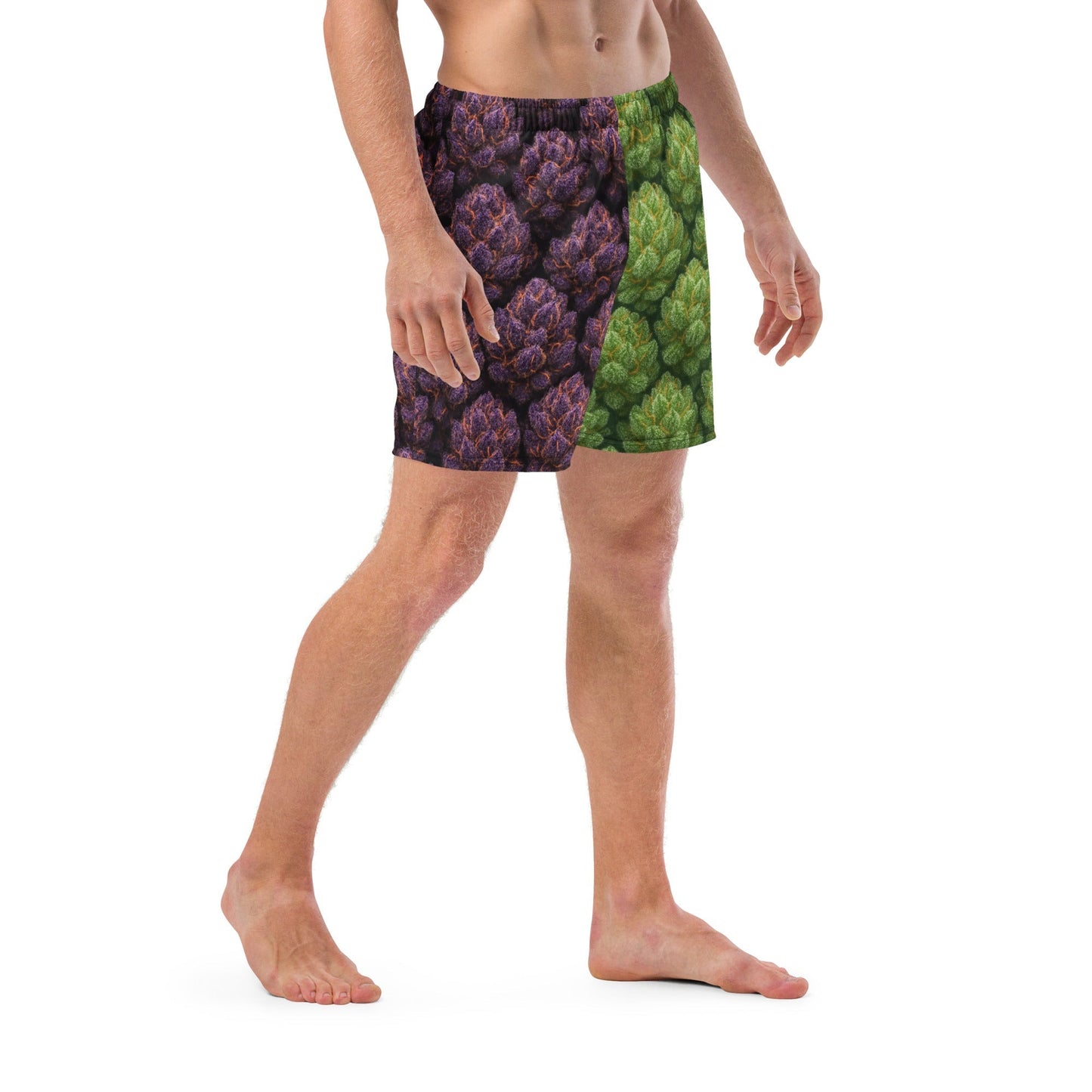 Green and purple weed Swim Trunks