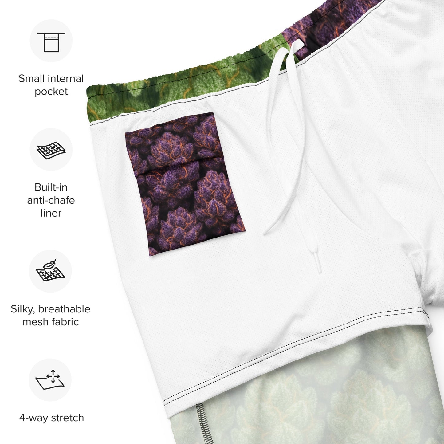Green and purple weed Swim Trunks