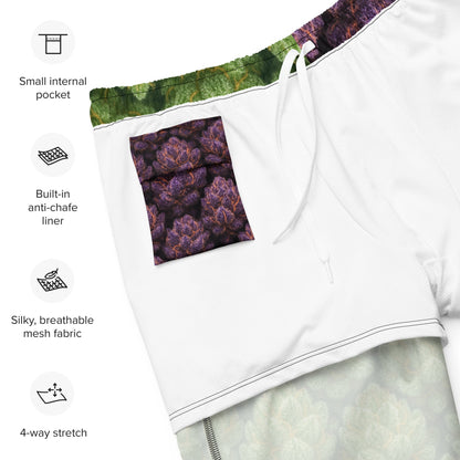Green and purple weed Swim Trunks
