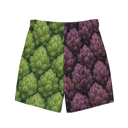 Green and purple weed Swim Trunks