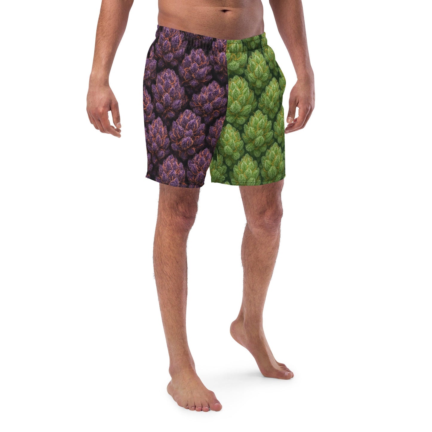 Green and purple weed Swim Trunks