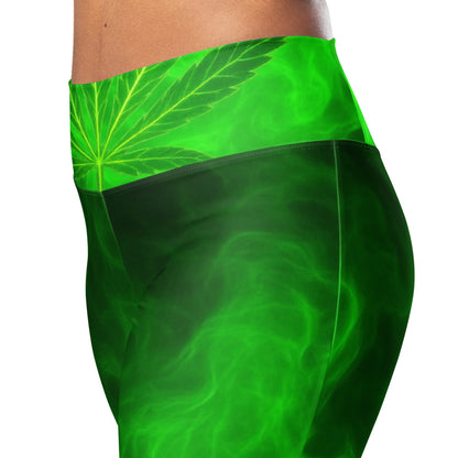 Green smoke Flare leggings