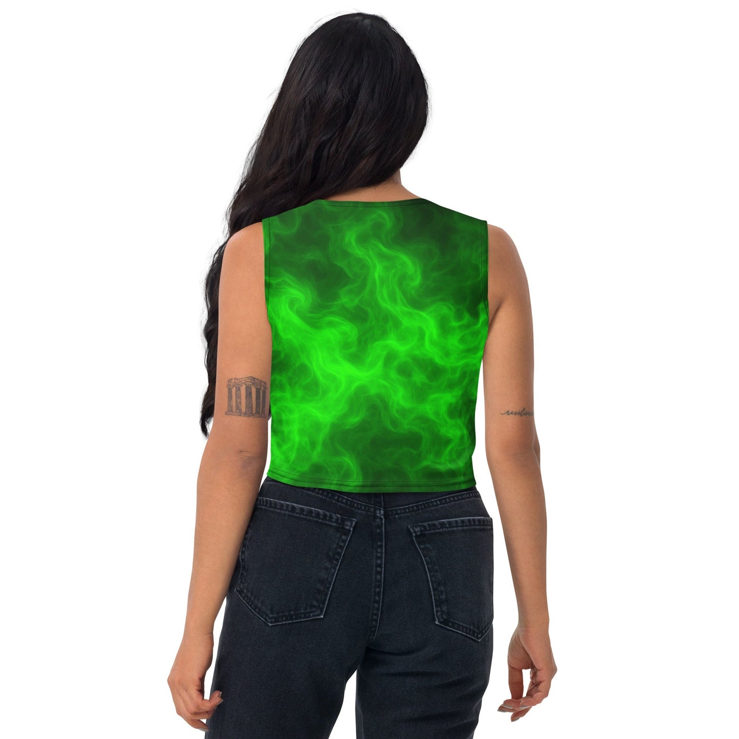Green smoke pot leaves Crop Top