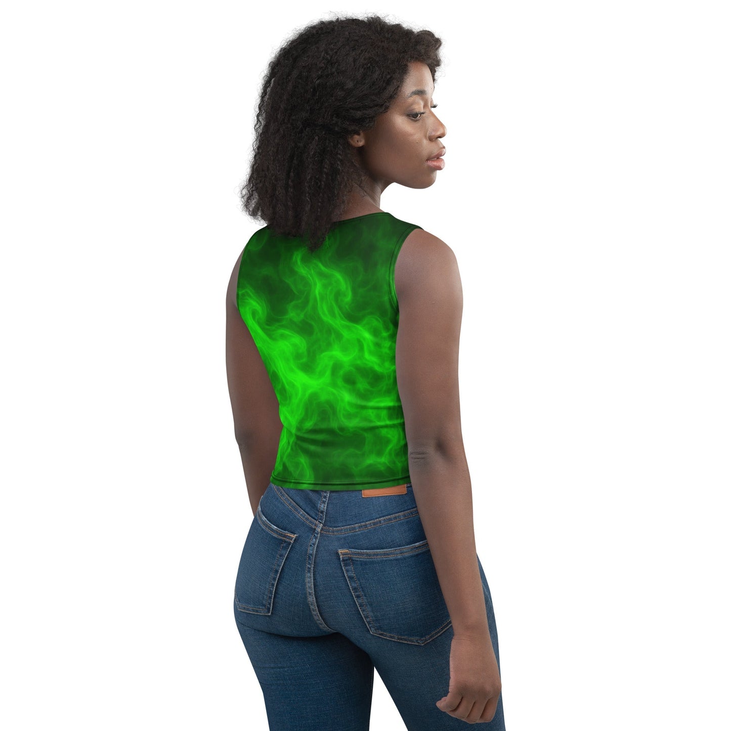 Green smoke pot leaves Crop Top