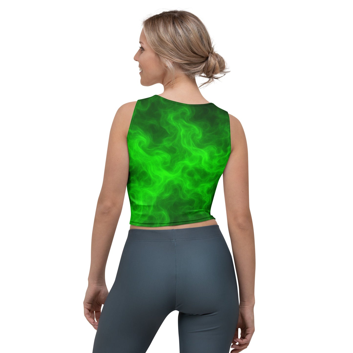 Green smoke pot leaves Crop Top