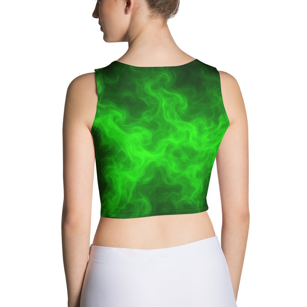 Green smoke pot leaves Crop Top
