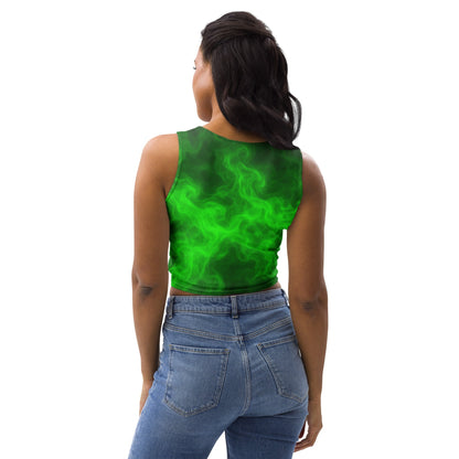 Green smoke pot leaves Crop Top