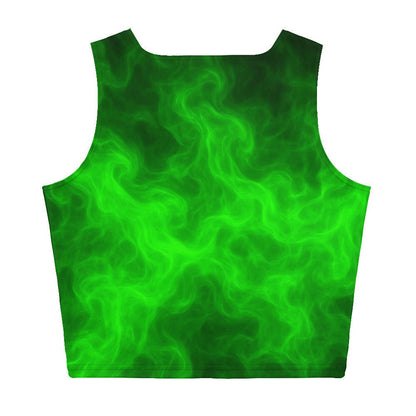Green smoke pot leaves Crop Top
