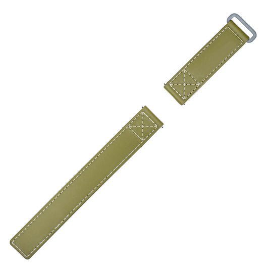 Green Velcro® Watch Band Ecru Stitches 20mm